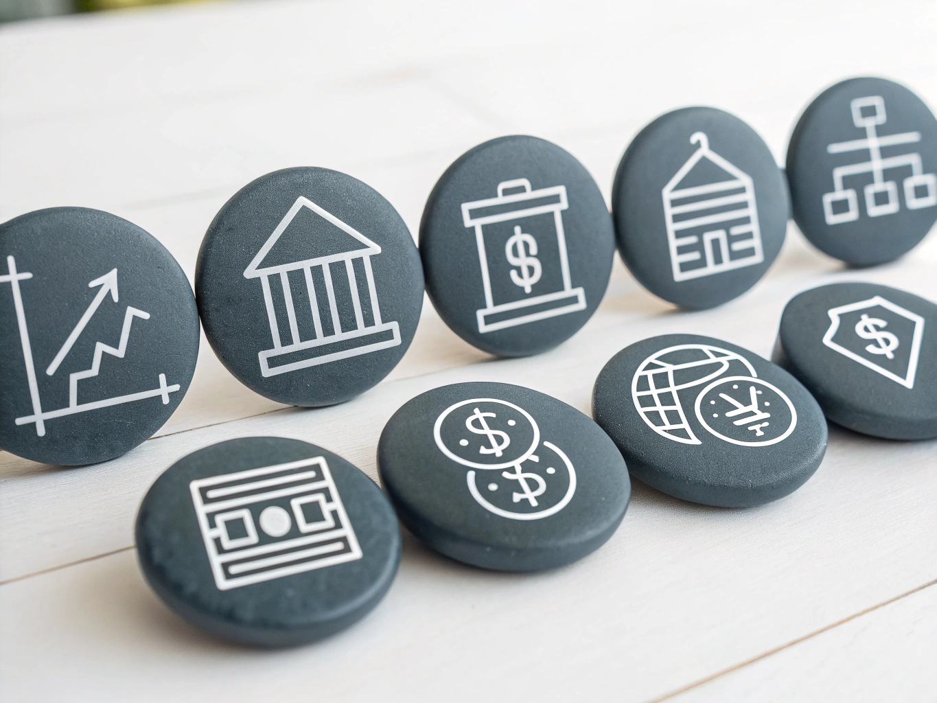 Minimalist icon set for financial services